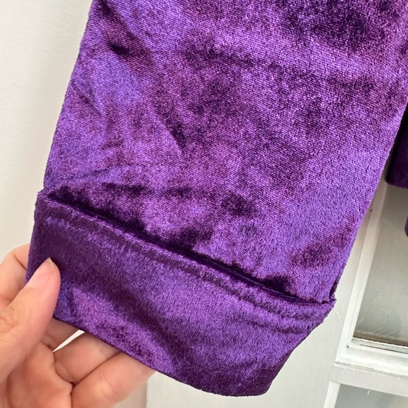 Robert Louis Designer Silk Sasha Purple Velvet Button Up Blouse Size Small S NWT - Picture 6 of 11